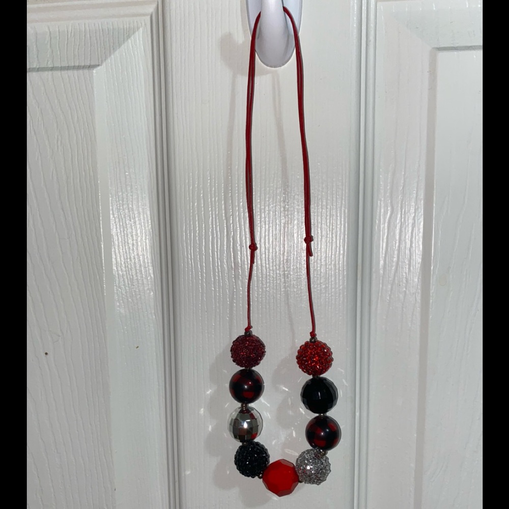 Girls Buffalo Plaid Chunky necklace